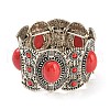 Bohemia Style Alloy Oval Stretch Bracelets for Women BJEW-H327-03AS-3