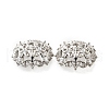 Flower Brass Clear Cubic Zirconia Bead Caps KK-V008-02P-2