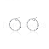 S925 Silver Circle Stud Earrings Geometric Fashion Minimalist Design WI5531-1