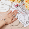 FIBLOOM 8Pcs 8 Style Alloy Ring Bracelets Set with Crystal Rhinestone & Plastic Pearl Beaded BJEW-FI0001-20-4