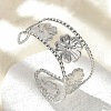 304 Stainless Steel Cuff Bangles for Women BJEW-Z096-04P-1