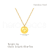 Stylish Stainless Steel Heart with Dog Paw Print Pendant Necklace for Women's Daily Wear IN3781-1-4