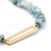 Chip Natural Larimar Stretch Beaded  Bracelets BJEW-JB05431-01-2