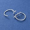 999 Fine Silver Leaf Pull Through Earrings EJEW-P296-27S-2