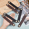 HOBBIESAY 6 Sets 2 Colors Oval Leather Cabinet Handles FIND-HY0003-57-3