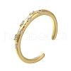 Real 18K Gold Plated Rack Plating Brass Micro Pave Cubic Zirconia Cuff Finger Rings for Women RJEW-C115-01G-5