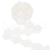Organza Lace Trim with Resin Imitation Pearl Beads OCOR-WH0085-53B-1