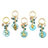 5Pcs AB Color Plated Capiz Shell Pendant Keychains KEYC-JKC01194-1