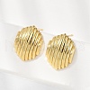 Oval Brass Stud Earrings EJEW-H154-09A-G-2