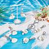 Angel Acrylic & Glass Pearl & Shell Pendant Decorations HJEW-GO00037-4