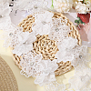 Double Layer Polyester 3D Flower Lace Trim Ribbon with Rhinestone OCOR-WH0097-73A-5