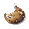 Natural Mixed Stone Copper Wire Wrapped Pendants PALLOY-JF02685-4