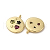Brass Micro Pave Cubic Zirconia Pendants KK-P308-31G-2