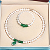 Mother's Day Jewellery Natural Freshwater Pearl Chrysoprase Beaded Necklace & Bracelets Sets for Women WGE4EAE-44-1