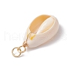 Natural Cowrie Shell Pendants PALLOY-JF03712-03-5