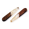 Transparent Resin & Walnut Wood Pendants RESI-TAC0021-109-2