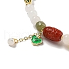 Round Natural White Jade Beaded Wrap Bracelets BJEW-M315-07-2