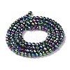 Electroplate Glass Beads Strands GLAA-H021-01B-FP14-5