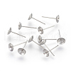 Non-Tarnish Stainless Steel Stud Earring Findings STAS-F186-02P-6mm-2