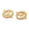 Eco-Friendly Rack Plating Brass Pave Clear Cubic Zirconia Connector Charms KK-F851-11G-2
