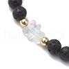 6mm Round Natural Lava Rock Beaded Stretch Bracelets BJEW-JB10669-3