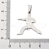 201 Stainless Steel Pendants STAS-Q342-22P-3