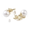 Brass with Resin Imitation Pearl Stud Earrings EJEW-B046-04G-2