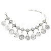 Vintage Style Alloy Coin Tassel Anklets for Women FS-WGA8430-02-1