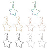 Yilisi 5Pairs 5 Colors Interlock Double Open Stars Dangle Earrings EJEW-YS0001-03-1