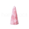Pointed Tower Natural Rose Quartz Square Prism Figurines for Home Desktop Decoration PW-WG94036-02-1