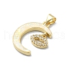 Brass Micro Pave Clear Cubic Zirconia Pendants KK-A221-18E-G-2