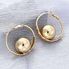 Round Brass Hoop Earrings EJEW-R025-05G-2