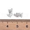 Brass Micro Pave Clear Cubic Zirconia Pendants KK-K351-43B-P-3