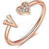 Adjustable Brass Rhinestone Cuff Rings FS-WG29D83-38-1
