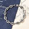 304 Stainless Steel Rhombus Link Chain Bracelets for Women Men BJEW-F488-66P-1
