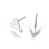Non-Tarnish Stainless Steel Stud Earring Findings STAS-E464-02P-2