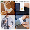 WADORN 4Pcs 2 Colors Stainless Steel Cuff Button STAS-WR0001-03-7
