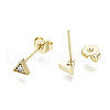 Brass Micro Pave Clear Cubic Zirconia Stud Earrings EJEW-T046-33G-NF-3