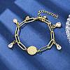 Rack Plating Teardrop Brass Micro Pave Cubic Zirconia Charm Bracelets BJEW-L702-01G-3