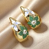 Elegant Teardrop with Flower Pattern Alloy Stud Earrings HV4164-3-2
