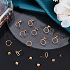 Beebeecraft 20Pcs Long-Lasting Plated Brass Ring Stud Earrings for Women KK-BBC0003-41-5