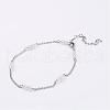 304 Stainless Steel Chain Anklets AJEW-AN00170-03-1