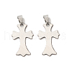 Non-Tarnish 201 Stainless Steel Cross Stamping Blank Tag Pendants STAS-S030-04-1