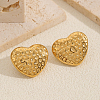 Stainless Steel Hammered Heart Stud Earrings HD6403-3