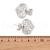 Hammered Heart Brass Dangle Stud Earrings EJEW-R025-23P-5