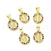 Rack Plating Eco-Friendly Brass Micro Pave Cubic Zirconia Pendants KK-F844-02G-3