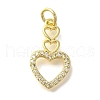 Brass Micro Pave Clear Cubic Zirconia Pendants KK-M297-27G-1