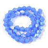 Imitation Jade Bicone Frosted Glass Bead Strands EGLA-A039-J6mm-MB04-3