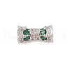 Rack Plating Brass Micro Pave Clear Cubic Zirconia Screw Clasps KK-S384-25P-02-1