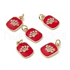 Brass Micro Pave Cubic Zirconia Enamel Pendants KK-E068-VB149-2-4